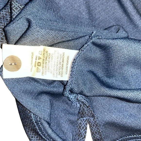 Haggar In Motion Mens XXL Blue Geometric Diamond Print Performance Polo #320 - Picture 5 of 7